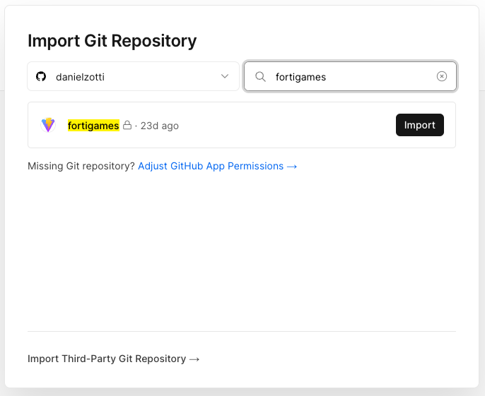 _Vercel_ - Import git